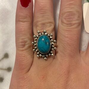 Turquoise and Silver Women's Ring